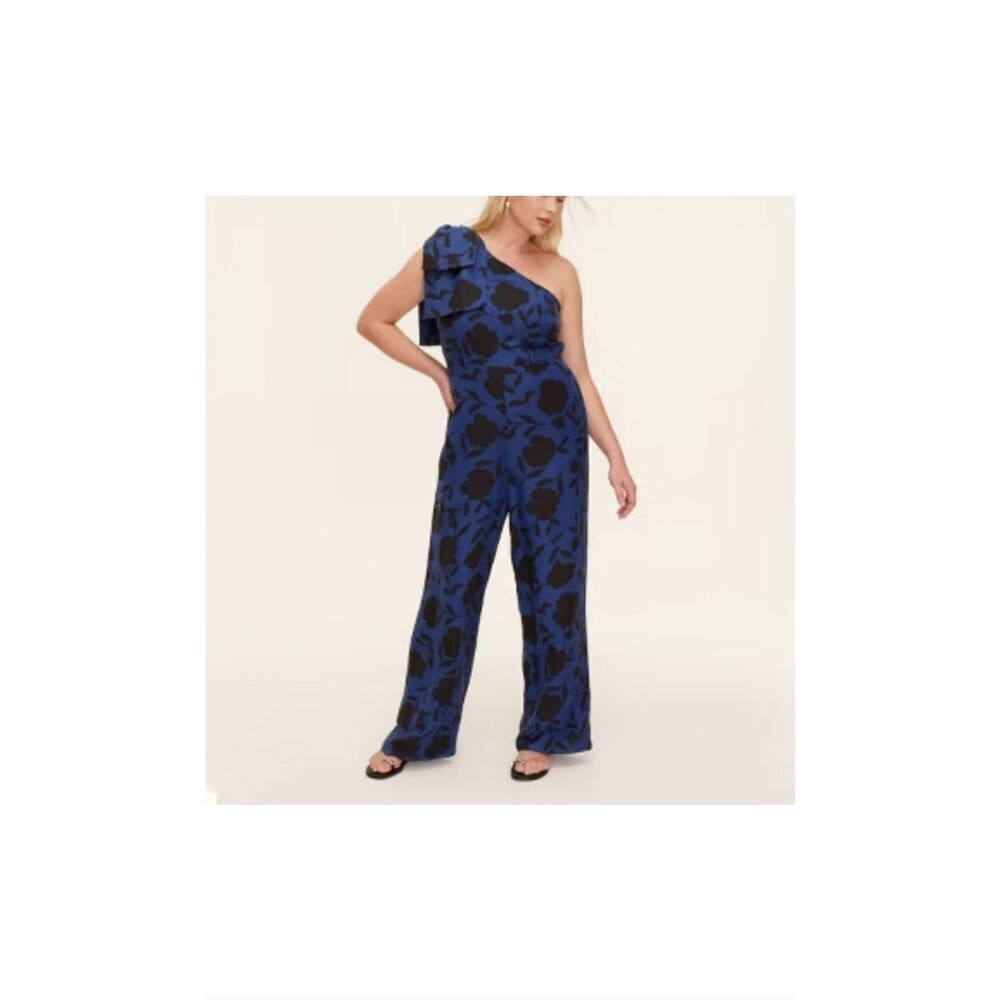 Kate Spade New York  Women’s Size 16 Floral One Shoulder Linen Blend Jumpsuit